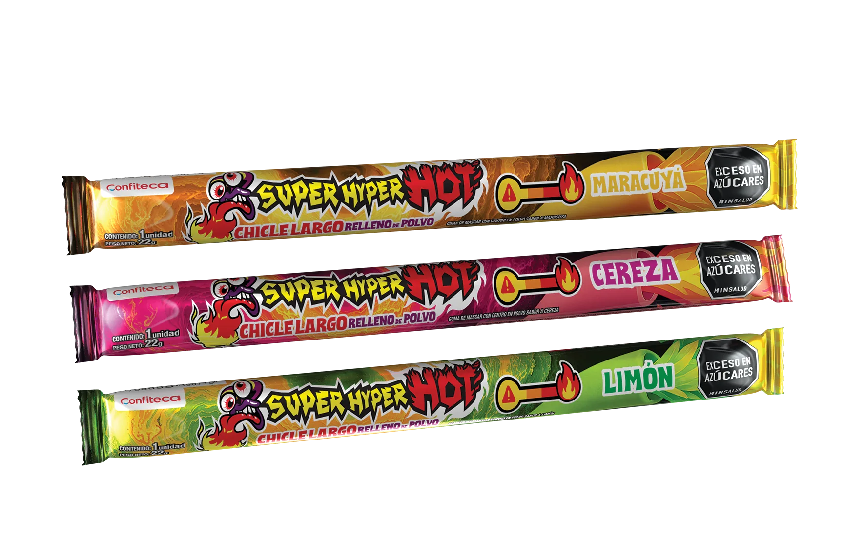 Barra de chicle picante Super Hyper Hot de 20 cm